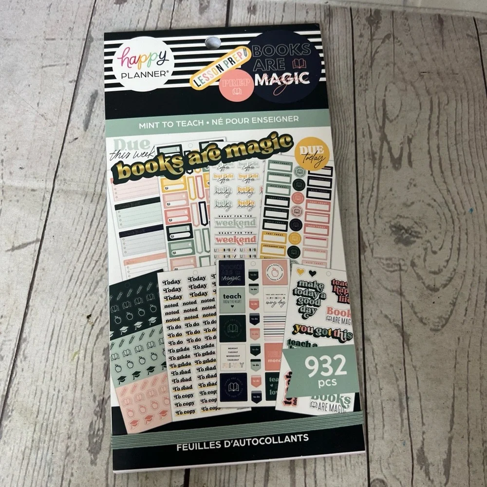 Happy Planner Sticker Book Mint To Teach Teacher 932 Pieces New